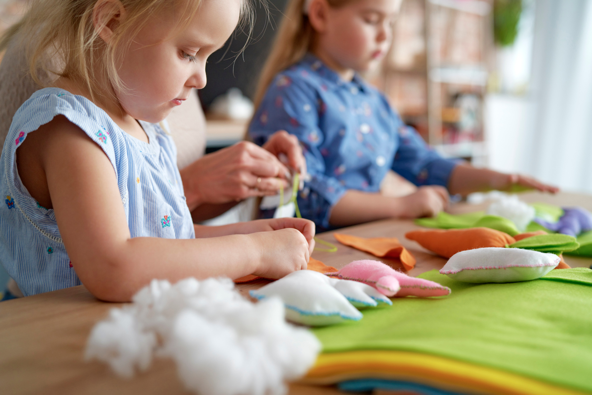 Children Making Handmade Toys