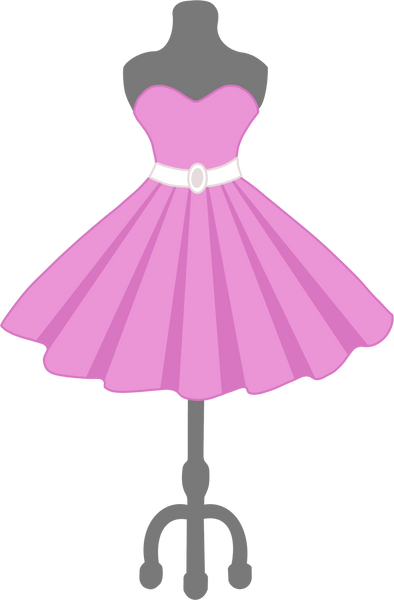 Handdrawn Pink Dress Mannequin