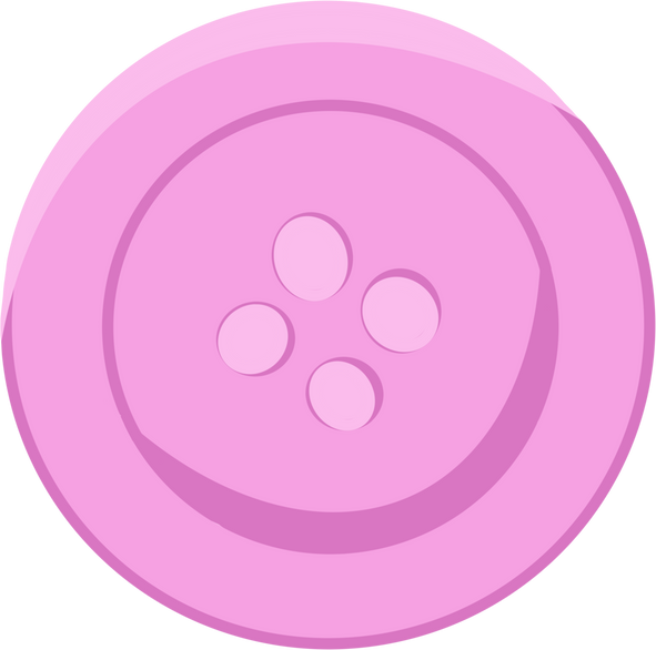 Handdrawn Pink Sewing Button