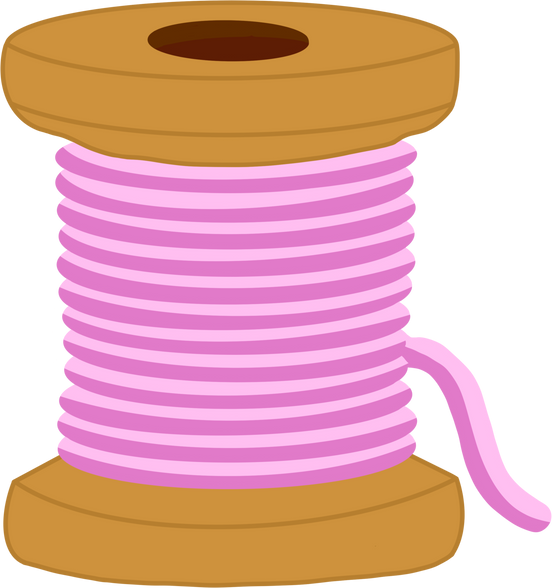Handdrawn Pink Rolled Thread