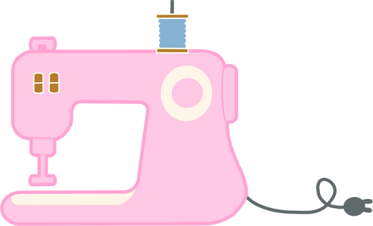 Handdrawn Pink Sewing Machine