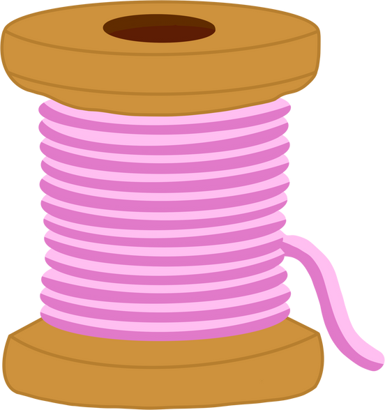 Handdrawn Pink Rolled Thread