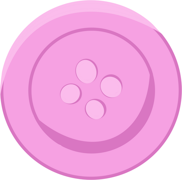 Handdrawn Pink Sewing Button